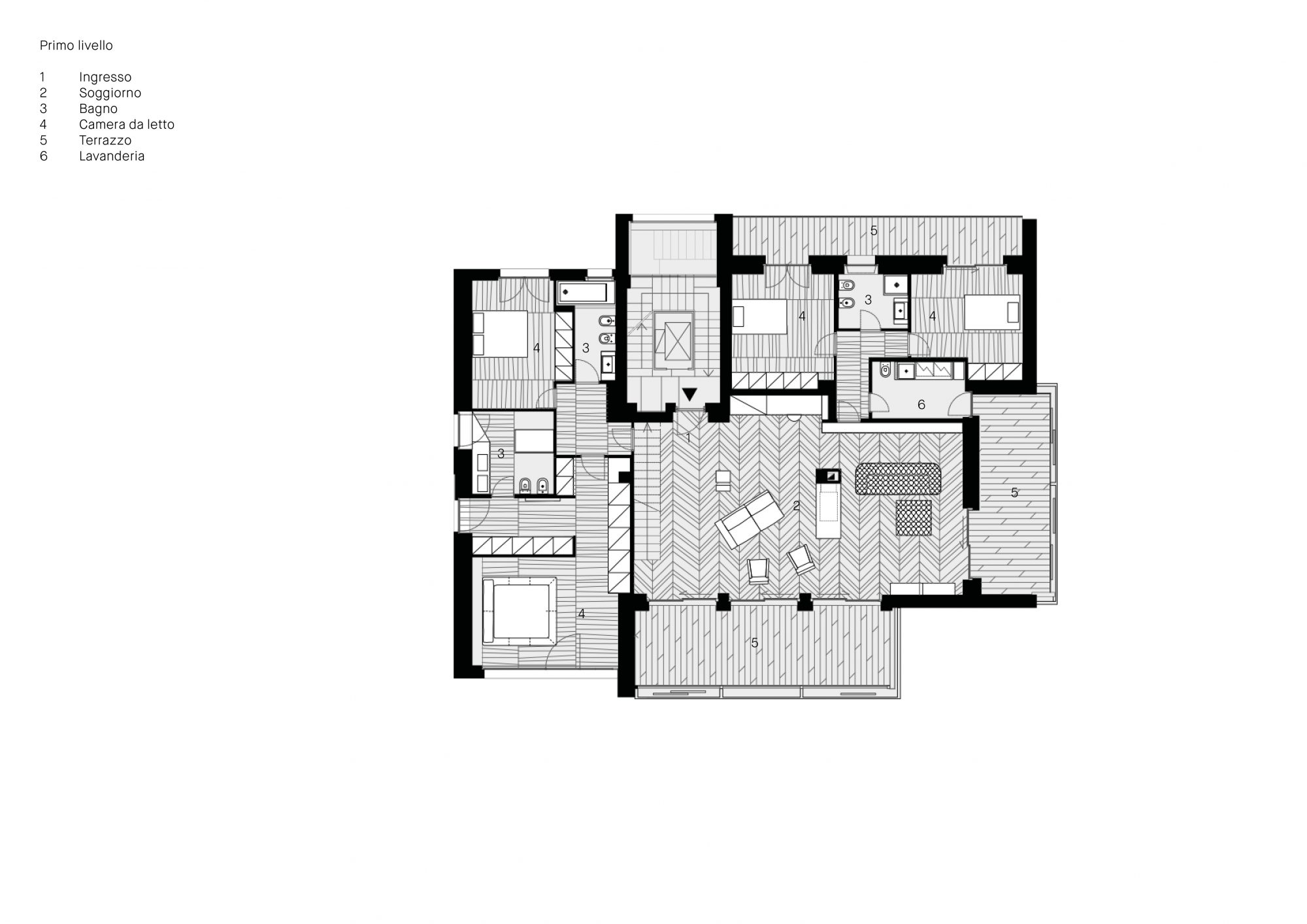 Pianta web interior with terrace